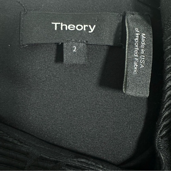 Theory Black Floral Jacquard Sleeveless Mini Dress Size 2 Fit & Flare Cocktail - Picture 8 of 11